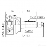 Шрус граната FEBEST JBYX UFS 3823434 0510024 4056111036717 - Изображение 2