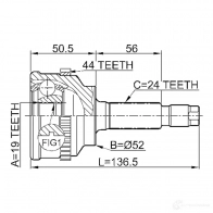 Шрус граната FEBEST 0510014a44 4056111036762 3823431 RRD1 Z5 - Изображение 2