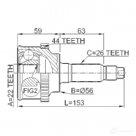 Шрус граната FEBEST 3823429 4056111036823 0510009a44 64HB4 K - Изображение 2