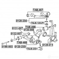Болты рычага подвески FEBEST 0198003 1437400894 SG RRT - Изображение 2