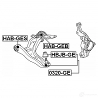 Сайлентблок FEBEST 3826520 4056111057804 habges 86T WLB4 - Изображение 2