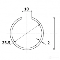 Стопорное кольцо FEBEST cc125x2 1425042221 DVQNK V 4056111127545 - Изображение 2