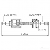 Приводной вал FEBEST 1270585846 4056111096612 J7X3G7 Z 0114uck50 - Изображение 2