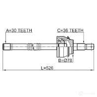 Приводной вал FEBEST 0N EG3 4056111118772 1270585834 0114200 - Изображение 2