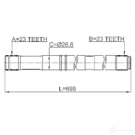 Приводной вал FEBEST 3820964 DLU0 7 0112zzt251rh 4056111113333 - Изображение 2