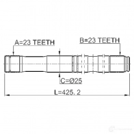Приводной вал FEBEST 3820963 0112zzt251lh W 6GQR 4056111112770 - Изображение 2