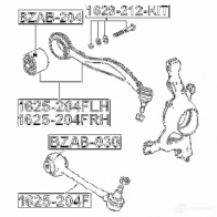 Сайлентблок FEBEST 4056111111490 bzab204 3825837 X O2677 - Изображение 2