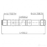 Приводной вал FEBEST 3820958 4OVD6 MS 0112cdt220rh 4056111108209 - Изображение 2