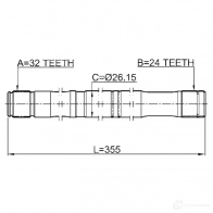Приводной вал FEBEST 4056111109428 XF6 LY5R 0112cdt220lh 3820957 - Изображение 2