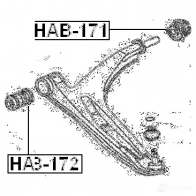 Сайлентблок FEBEST 3826482 hab172 VEOI 7RJ 4056111060125 - Изображение 2