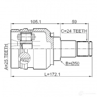 Шрус граната FEBEST O DHHV 3820950 4056111092188 0111zvw30lh - Изображение 2