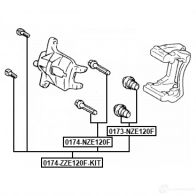 Направляющий болт, корпус скобы тормоза FEBEST TXS GF9 1440023887 0174-ZZE120F-KIT - Изображение 2