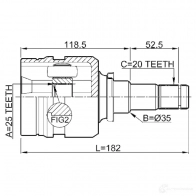 Шрус граната FEBEST 0111nze140 3820938 KN GXLX 4056111086859 - Изображение 2