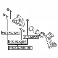 Направляющий болт, корпус скобы тормоза FEBEST 1440023886 0174-GRJ200R-KIT 32 8PW - Изображение 2