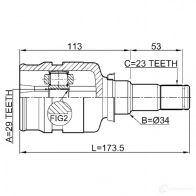 Шрус граната FEBEST 3820935 0111ngj10 4056111092171 H6 WUNCZ - Изображение 2