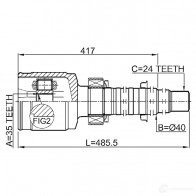 Шрус граната FEBEST 0111gsx30rh 3820919 4056111096933 8I N3X - Изображение 2
