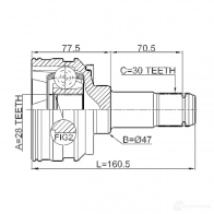 Шрус приводного вала, комплект FEBEST 0111grx133r 3820913 4056111107899 B FJSW2K - Изображение 2