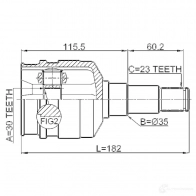 Шрус граната FEBEST 3820911 NR4GWY I 4056111083490 0111grx125lh - Изображение 2