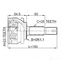 Шрус граната FEBEST HM QH7R 3820873 0110zze150 4056111045887 - Изображение 2