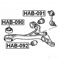 Сайлентблок FEBEST 3826429 4056111009261 hab091 2WL GX1 - Изображение 2