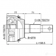 Шрус граната FEBEST 0110uck50 3820865 4056111098661 JX752 M2 - Изображение 2