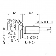 Шрус граната FEBEST 3820863 4056111062433 0110scp90 GTPF32 D - Изображение 2