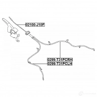Тросик, cтояночный тормоз FEBEST 02100-J10F KTV 4J5Q 1440022844 - Изображение 2