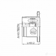 Шрус граната FEBEST 4056111092096 3823041 0411v75rr 9 UNCCF - Изображение 2