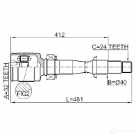 Шрус приводного вала, комплект FEBEST H38X 9BZ 0111asv50rh 1424948490 4056111125442 - Изображение 2