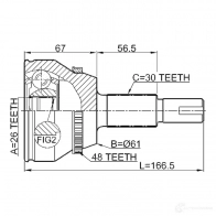 Шрус граната FEBEST 3820842 AK 9J6RW 4056111098531 0110ggl15a48 - Изображение 2