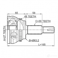 Шрус граната FEBEST 11H 8O 0110clr30a48 3820841 - Изображение 2