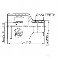 Шрус граната FEBEST JG4 56 3823024 4056111041001 0411darh - Изображение 2