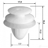 Пистон, облицовка двери FEBEST UT9KZ7 Q 88570-054 1440024452 - Изображение 2