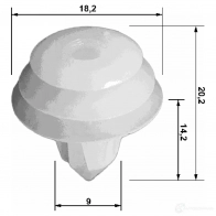 Пистон, облицовка двери FEBEST 88570-068 OZ UIY 1440024461 - Изображение 2