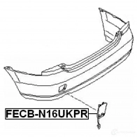 Заглушка бампера, крышка буксировочного крюка FEBEST 3826324 fecbn16ukpr Q3WN Z 4056111042664 - Изображение 2