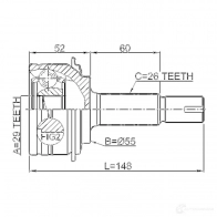 Шрус граната FEBEST 0110ngj10 36XO U0 3820859 - Изображение 2