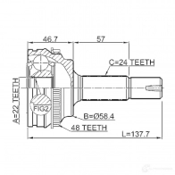 Шрус граната FEBEST YL 47C 4056111086217 3820857 0110ncp10a48 - Изображение 2