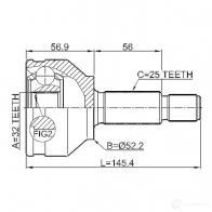 Шрус граната FEBEST 4056111103778 474130786 2110focau S HRV6 - Изображение 2