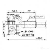 Шрус граната FEBEST 4056111045863 IK OAU 3820855 0110mcv30a48 - Изображение 2