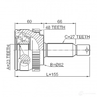 Шрус граната FEBEST 3824075 HBE LT2 4056111076423 1210tuc20a48 - Изображение 2