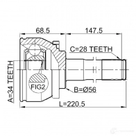 Шрус граната FEBEST 4056111056616 Z H8G26 1210ter 3824074 - Изображение 2