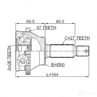 Шрус граната FEBEST 3824073 1210son25a47 8 OCWZ 4056111076393 - Изображение 2