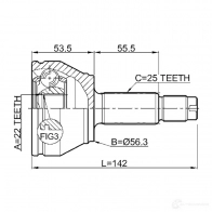 Шрус граната FEBEST 2110fa 3824690 72X T20 4056111071350 - Изображение 2