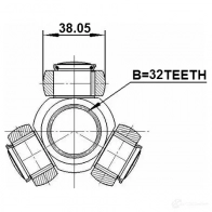 Трипоид приводного вала FEBEST 3821007 W4 GAU 4056111115078 0116cdt220 - Изображение 2