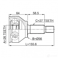 Шрус граната FEBEST 3824683 4056111056869 D3K 0H 2110cak - Изображение 2