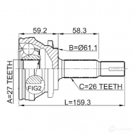 Шрус граната FEBEST 3820829 BK0 V8FV 0110aca30 4056111056784 - Изображение 2