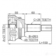Шрус граната FEBEST 3820833 B9S9 G 4056111052502 0110acv40a48 - Изображение 2