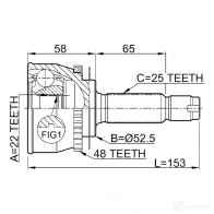 Шрус граната FEBEST 4056111036663 1210012a48 R GOOH00 3824054 - Изображение 2