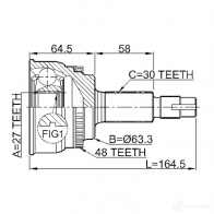 Шрус граната FEBEST GQ3ZZ X 4056111045733 3820815 0110060a48 - Изображение 2