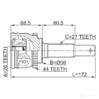 Шрус граната FEBEST 0210p12yda44 3821912 4056111039411 J6PXF K - Изображение 2
